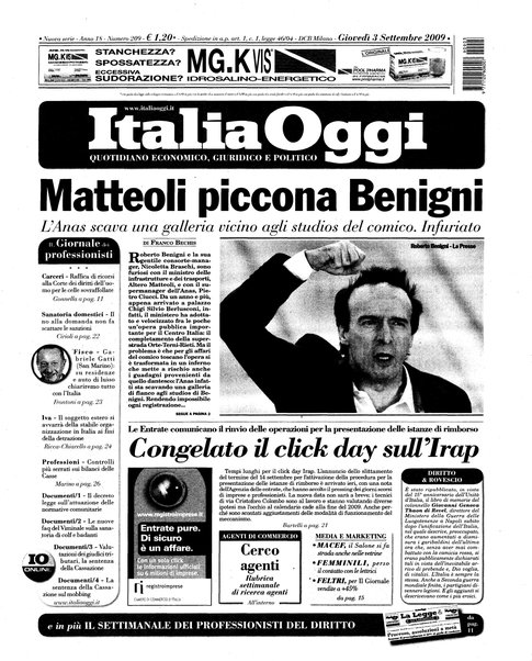 Italia oggi : quotidiano di economia finanza e politica